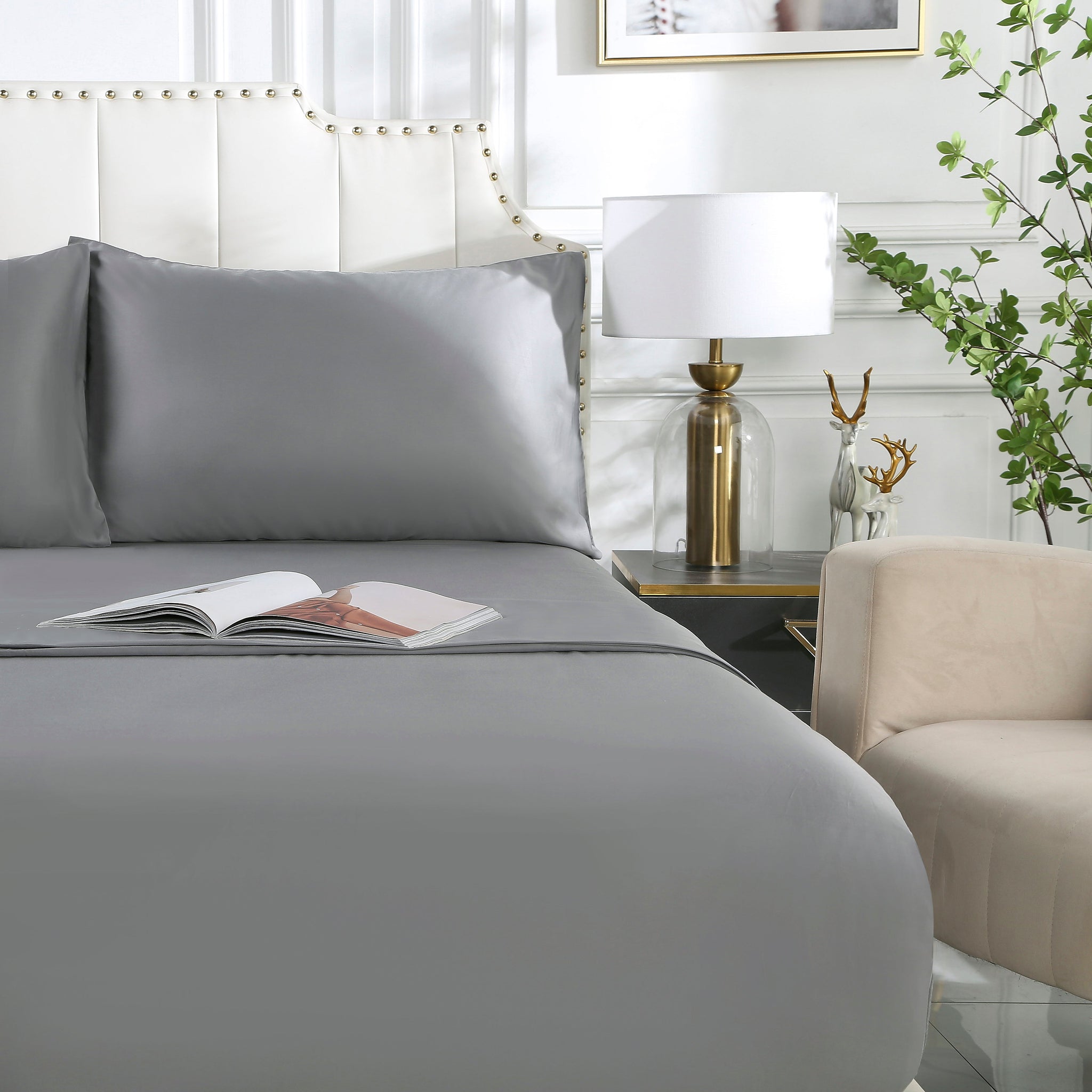 100% Organic Bamboo Bedsheet Set Grey