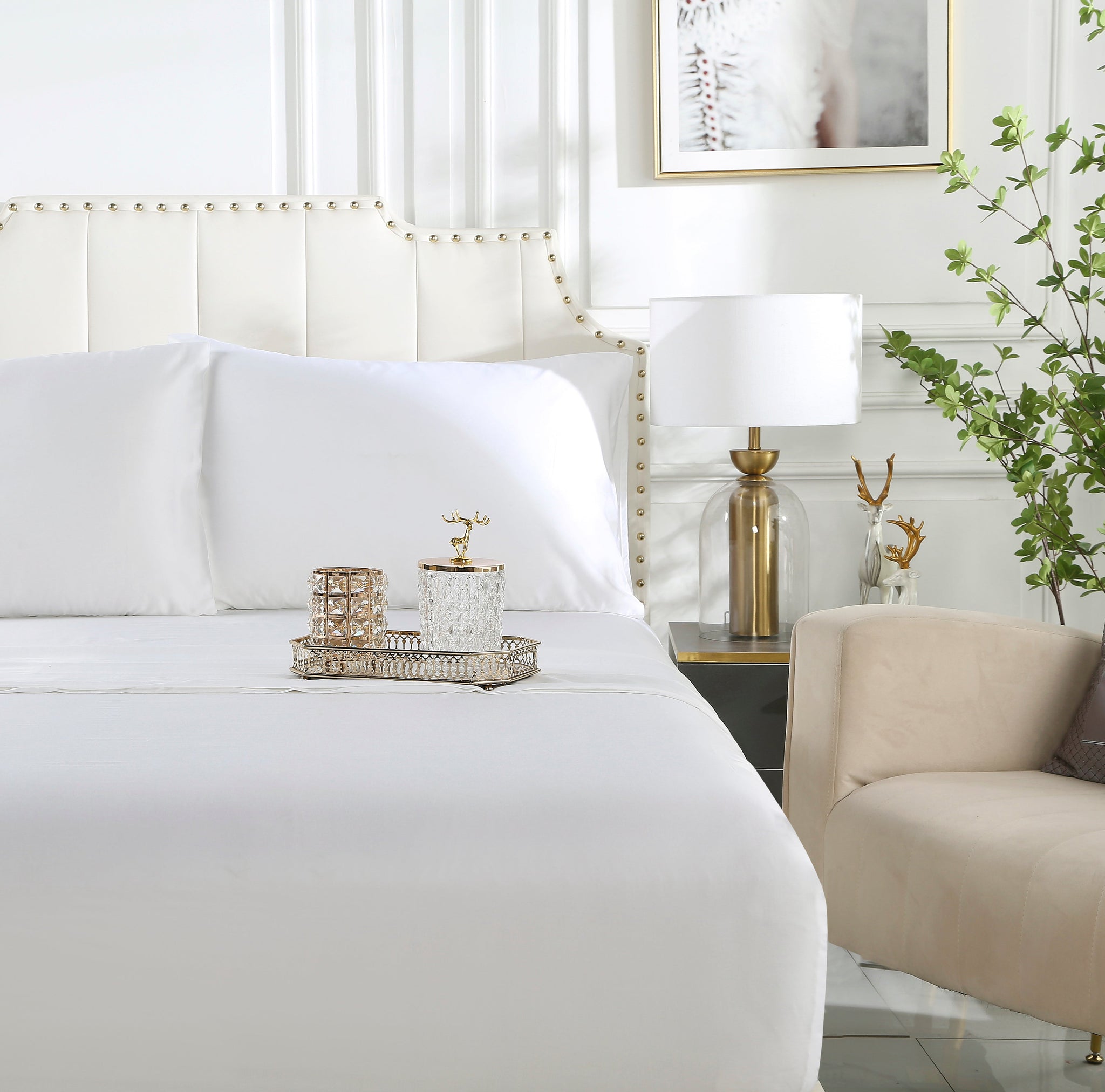100% Organic Bamboo Bedsheet Set White